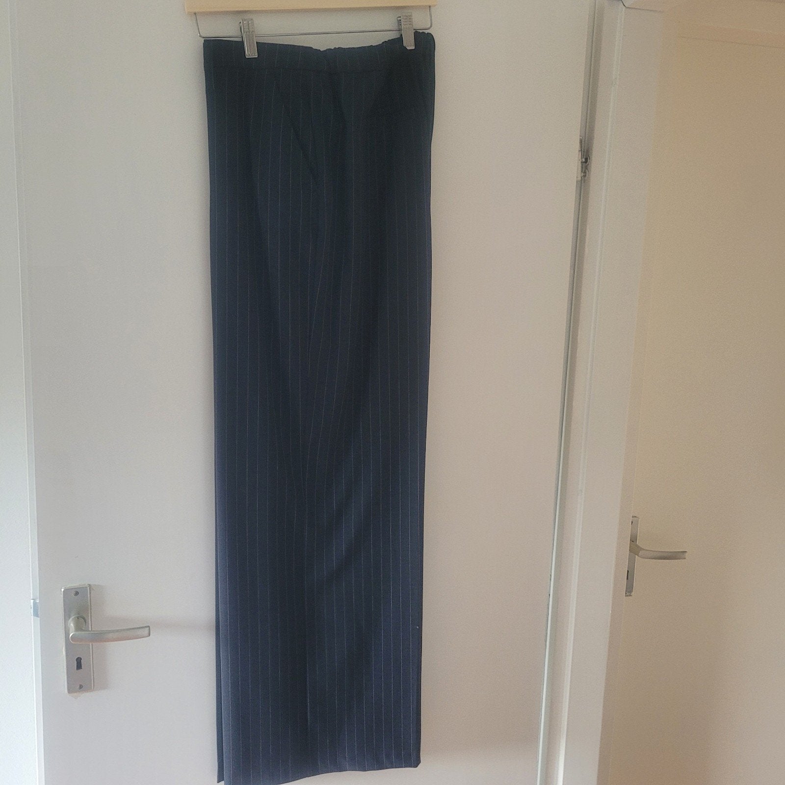 Summum blauwe krijtstreep  broek mt 46 zgan!!!, Ophalen of Verzenden, Zo goed als nieuw, Blauw, Lang