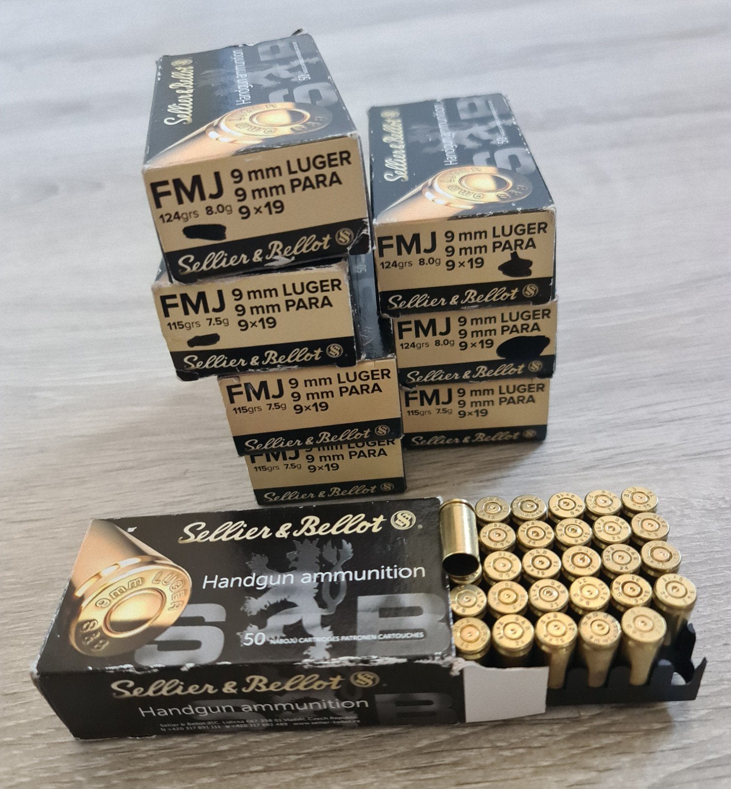 Diverse lege afgevuurde 9mm hulzen in originele verpakking, Verzamelen, Verzenden