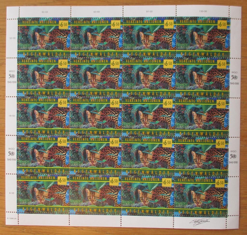 VN  Wenen, Ocelot, compleet vel, 1998, Verzenden, Postfris, Dier of Natuur