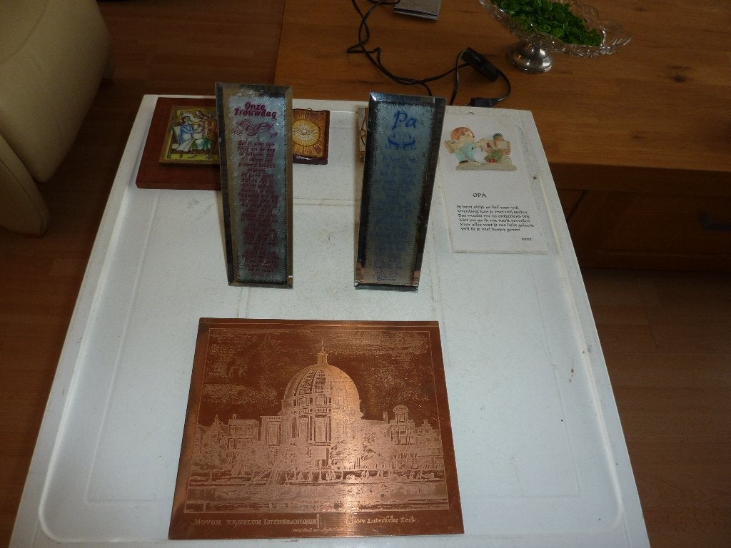 brocante wanddecoratie messing tegeltjes enz., Ophalen of Verzenden