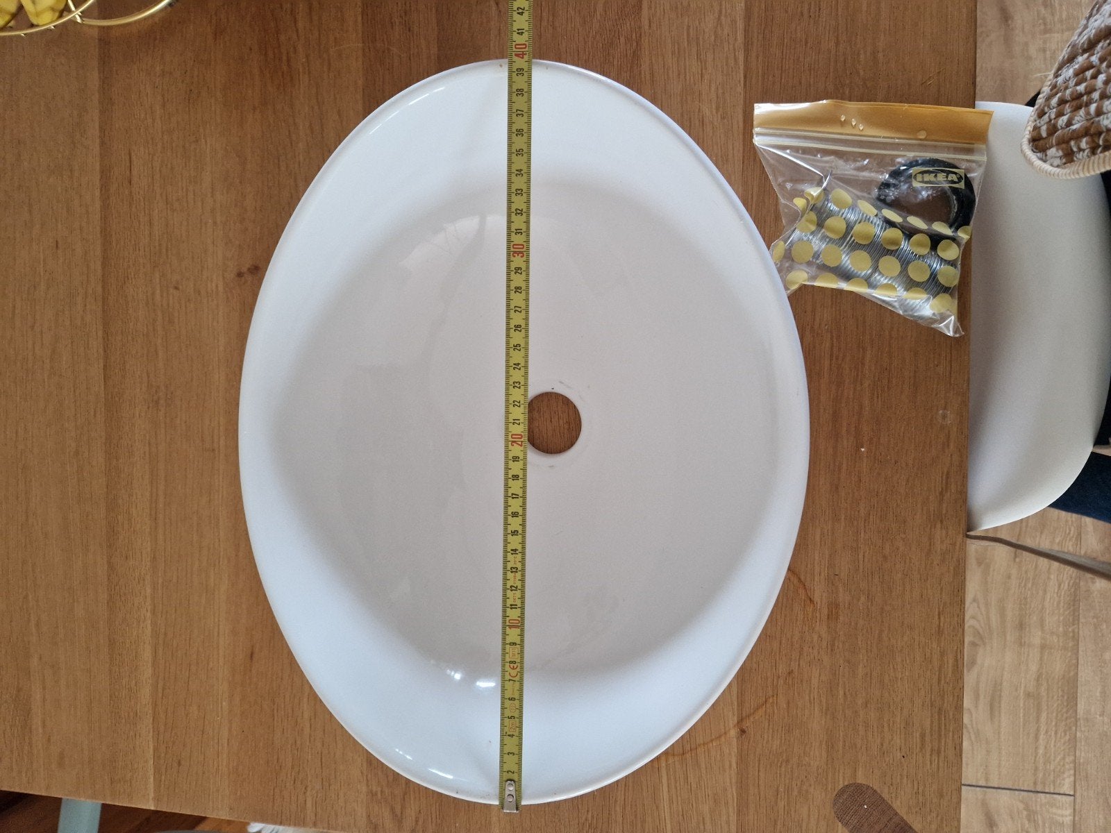 Witte ovale wasbak, Ophalen, Gebruikt, Porselein of Keramiek, Schaal