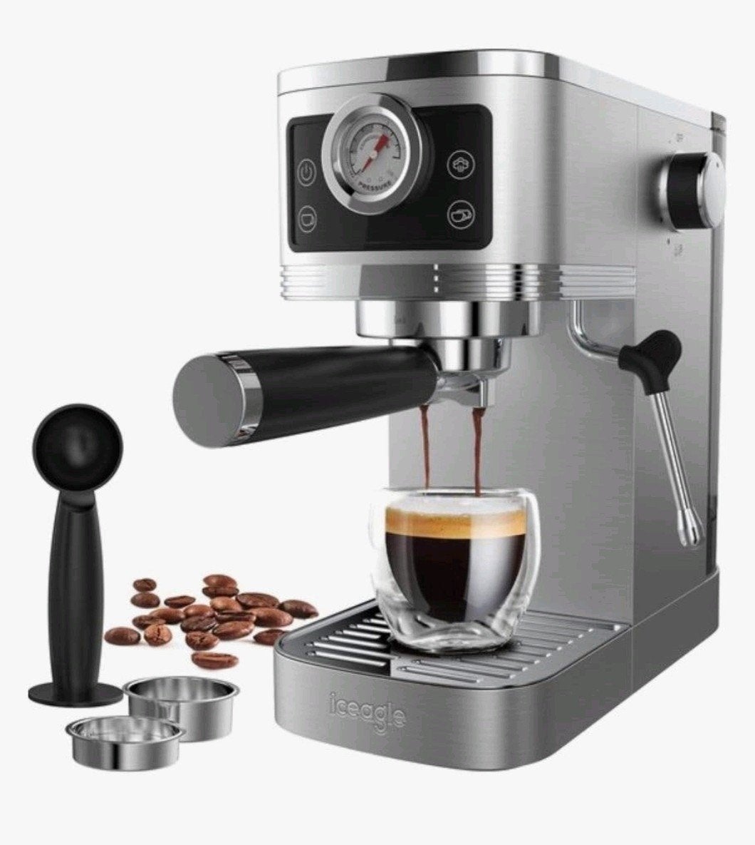 Nieuw in doos. Semi-Automatische Espresso Koffiemachine., 4 tot 10 kopjes, Koffiemachine, Nieuw, Koffiebonen