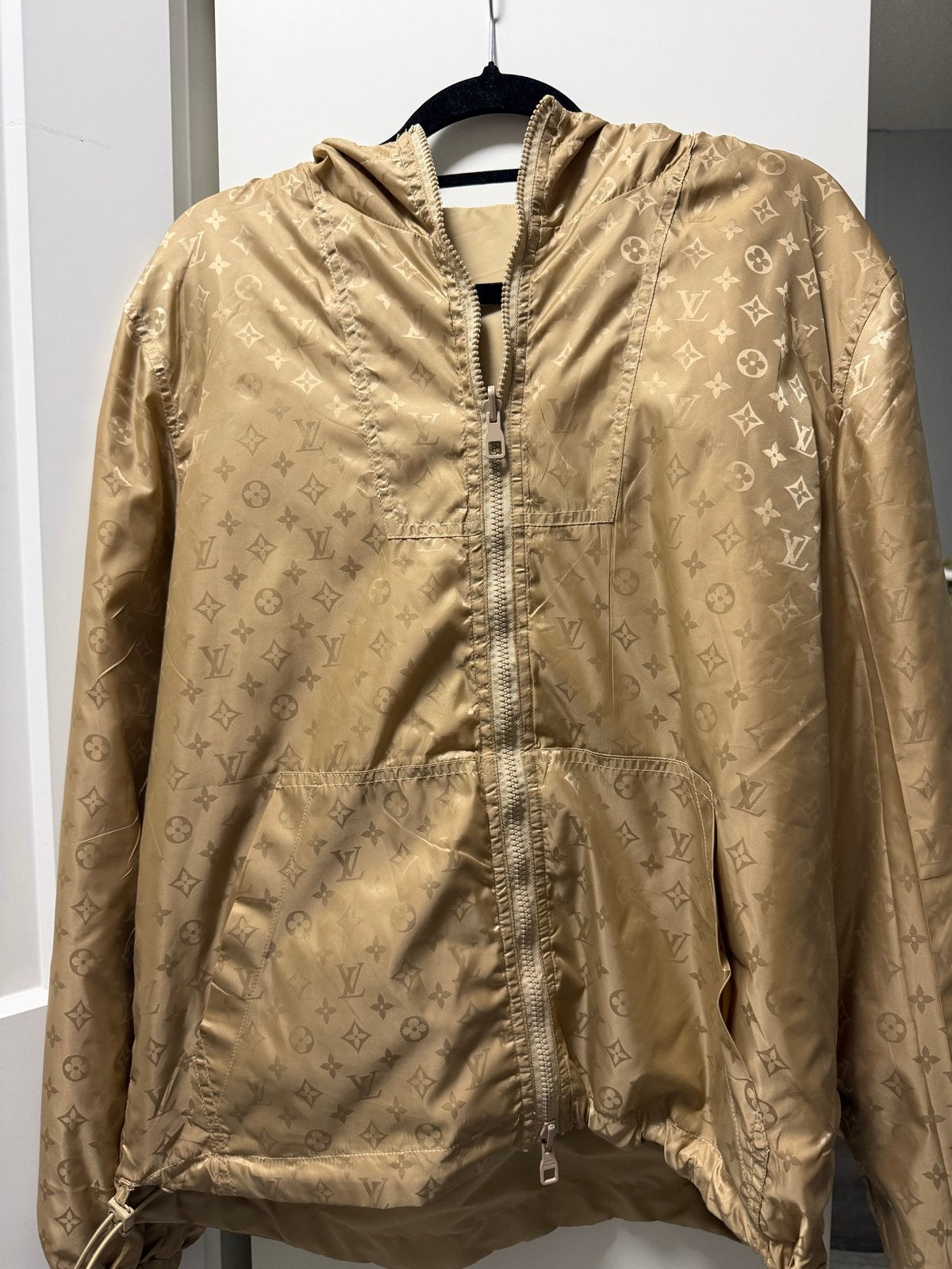 LV Monogram Windbreaker Jas, Verzenden, Zo goed als nieuw, Maat 52/54 (L), Beige