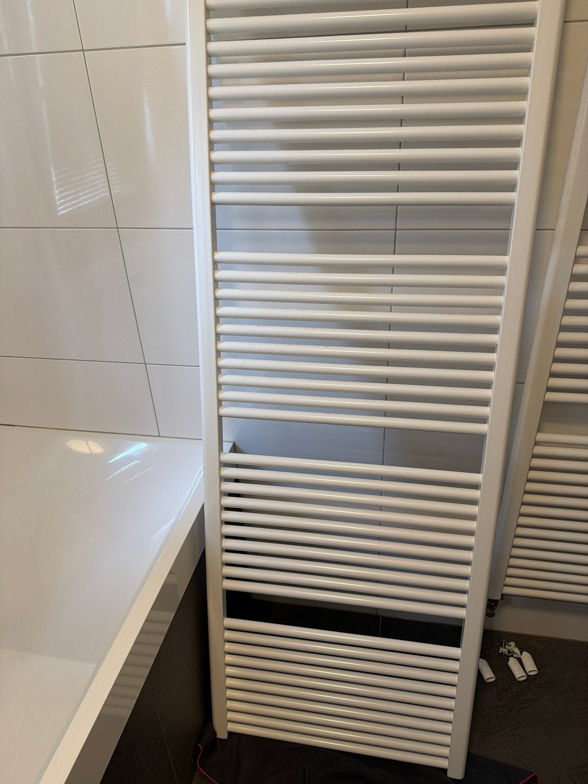 Witte handdoekradiator voor badkamer, gebruikt, Radiator, Ophalen of Verzenden, 60 tot 150 cm, 80 cm of meer