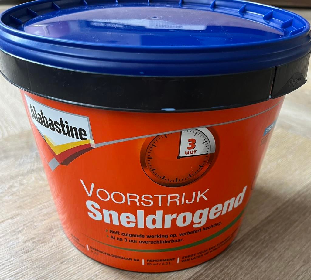 Voorstrijk albastine sneldrogend., Minder dan 5 liter, Ophalen, Zo goed als nieuw, Wit