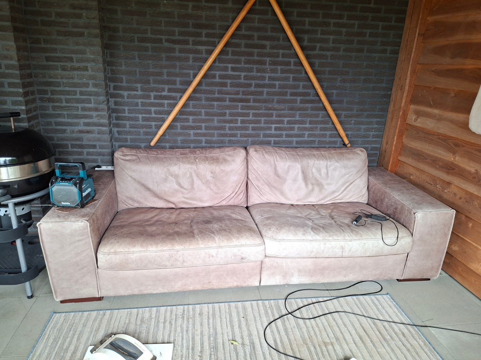 Comfortabele 4-zitsbank - Gebruikt, Huis en Inrichting, Banken | Bankstellen, Ophalen, 250 tot 300 cm, Gebruikt, Rechte bank