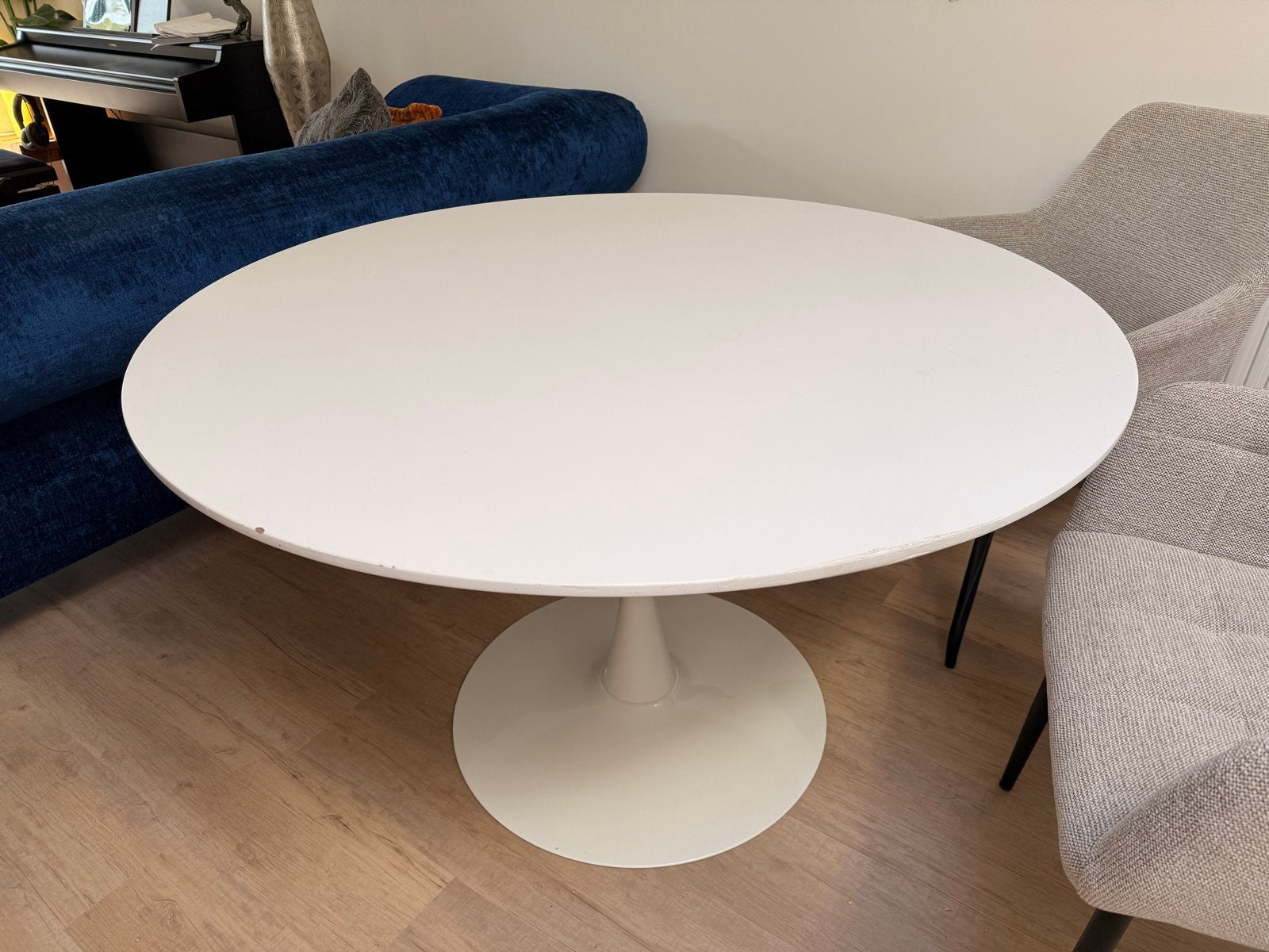 Witte ronde tafel 120 cm breed, Ophalen, Overige materialen, Gebruikt, 100 tot 150 cm