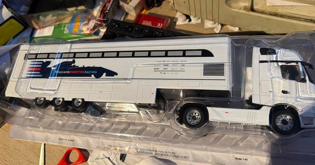 Williams Mercedes Rackjobbing Transport Zonneklep 1:4, Overige merken, F, Ophalen of Verzenden, Zo goed als nieuw