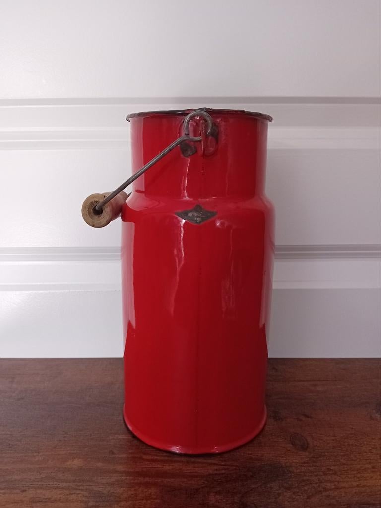 Vintage emaille melkbus/ vaas, Antiek en Kunst, Ophalen of Verzenden