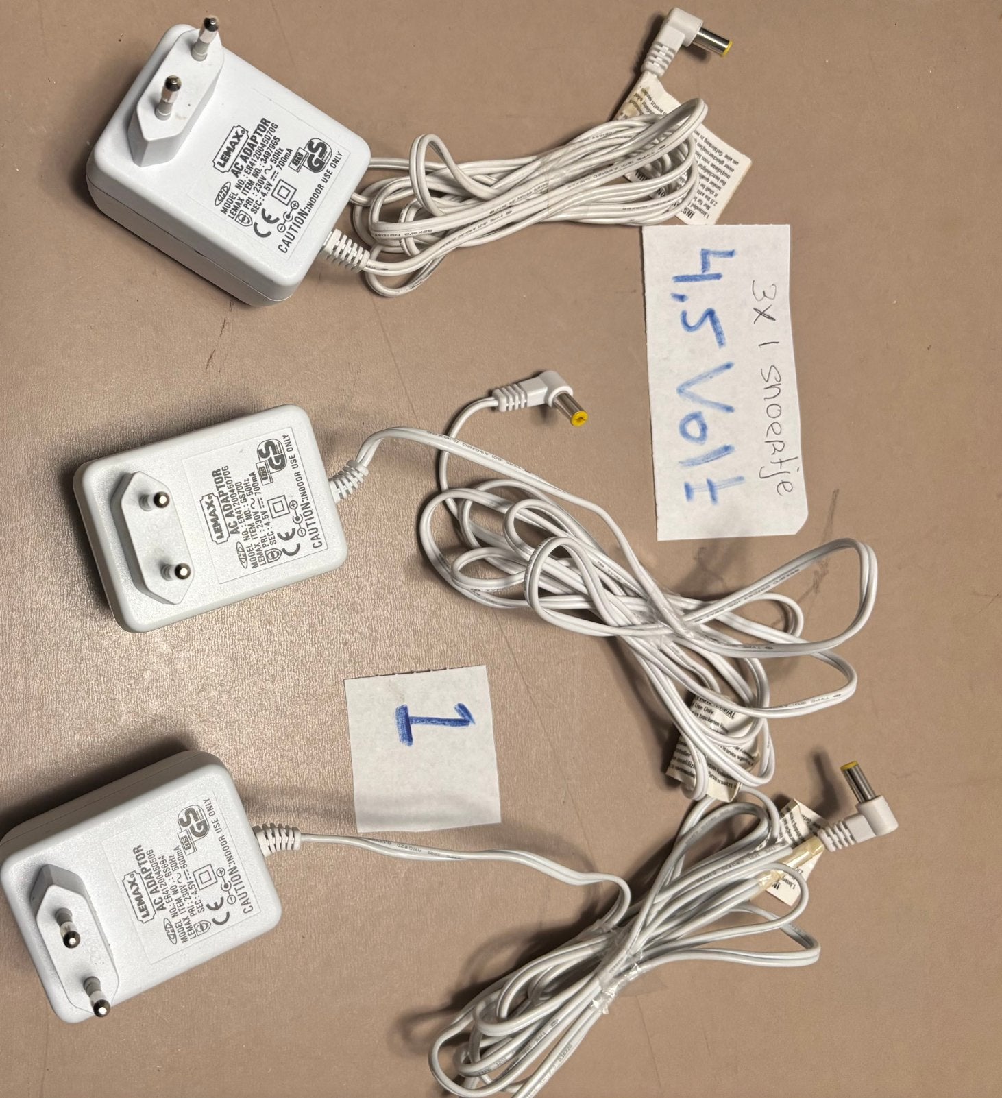 3 Lemex adapters 4.5 volt, Diversen, Ophalen of Verzenden, Zo goed als nieuw