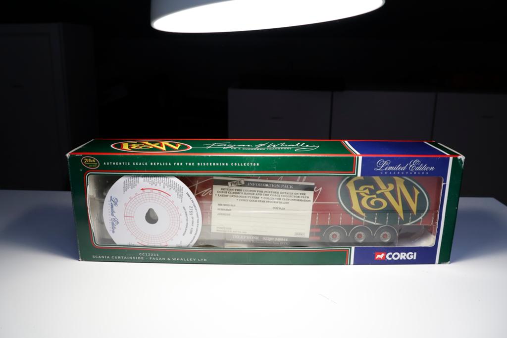 Corgi Toys - Scania Curtainside Fagan & Whalley Ltd - 1:50, Hobby en Vrije tijd, Modelauto's | 1:50, Verzenden, Nieuw, Bus of Vrachtwagen
