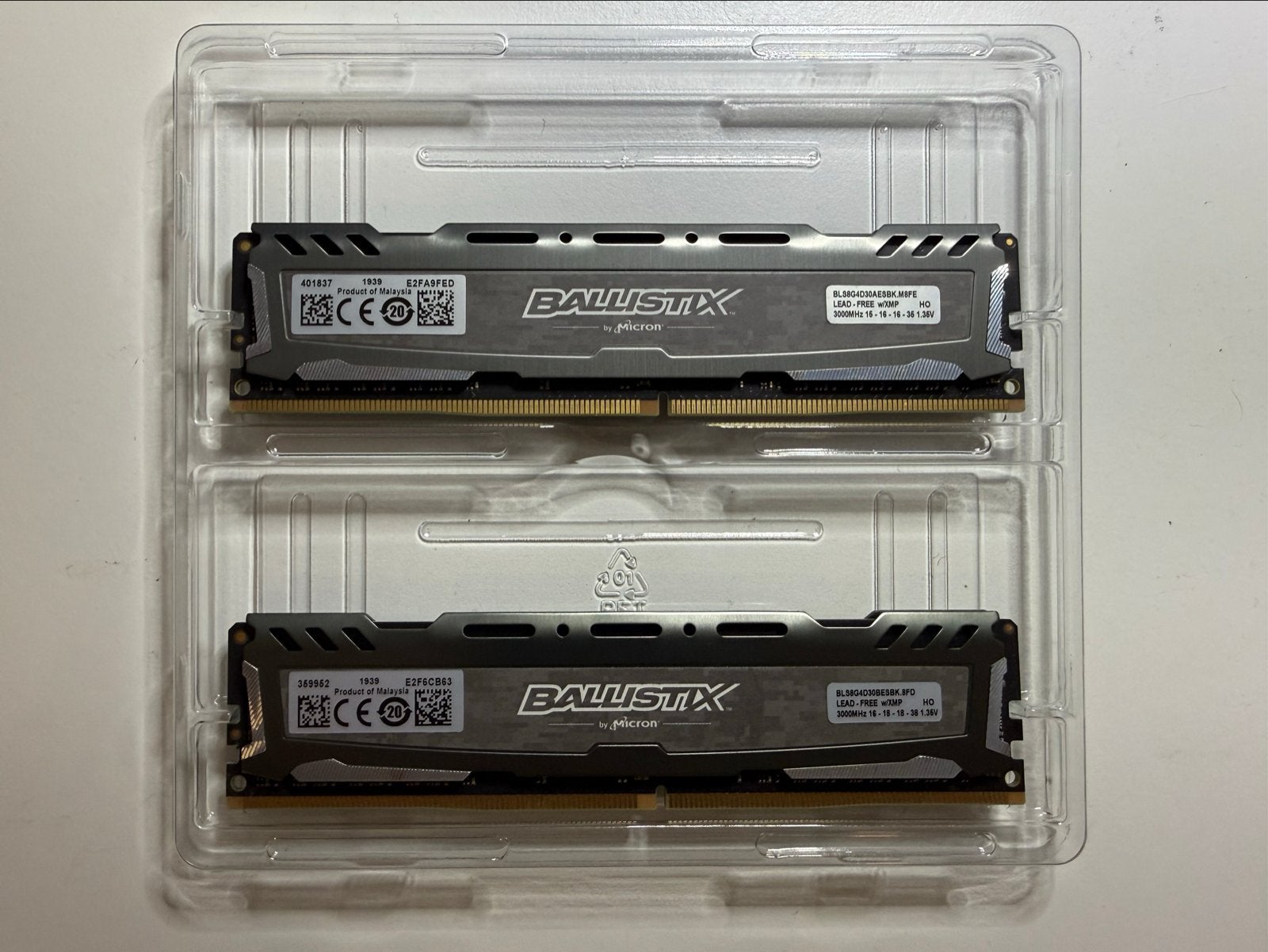 16GB DDR4 RAM Ballistix Sport LT BLS8G4D30AESBK XMP, DDR4, Ophalen of Verzenden, Zo goed als nieuw, Desktop