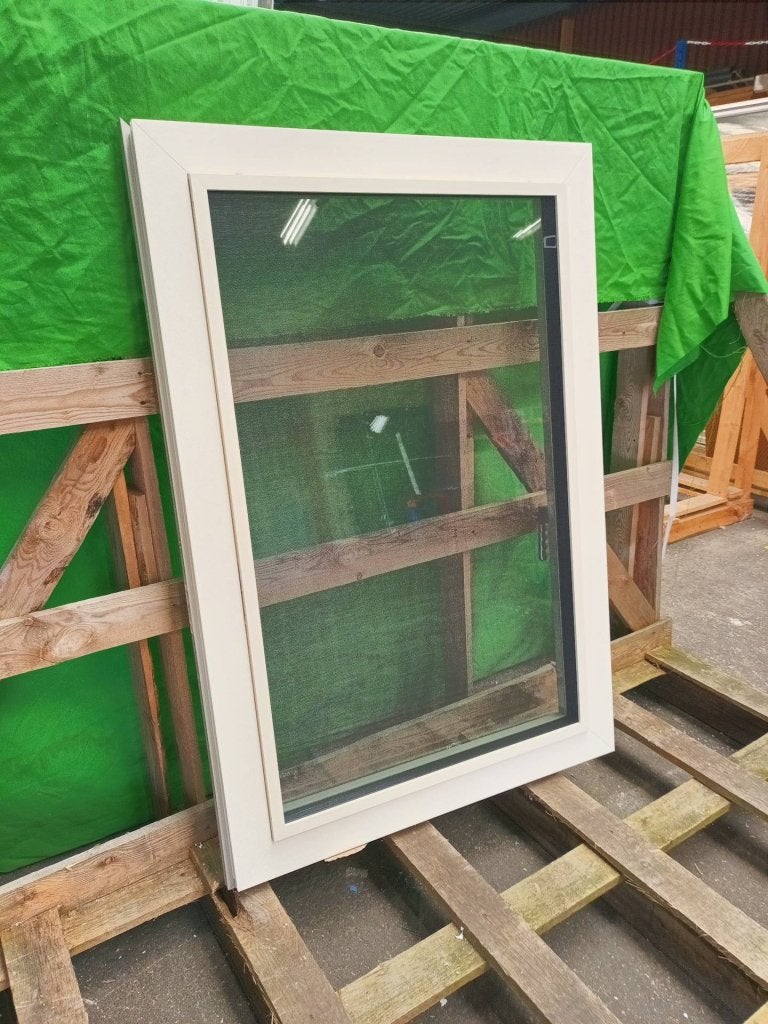 Kunststof Draaikiep kozijn  b99 x h145 cm Creme -2213-, Kunststof, Raamkozijn, Niet ingevuld, Ophalen of Verzenden