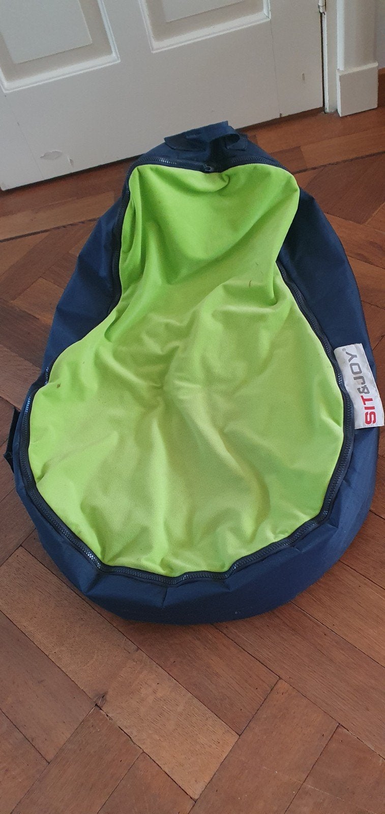 Baby zitzak Dinga Lime met 2 tops (met/zonder gordel), Ophalen, Zo goed als nieuw