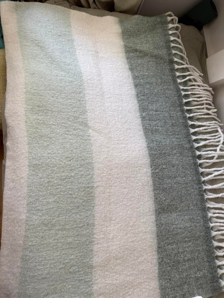Zara home plaid mint/ groen grijs, Huis en Inrichting, Woonaccessoires | Plaids en Woondekens, Ophalen, Zo goed als nieuw