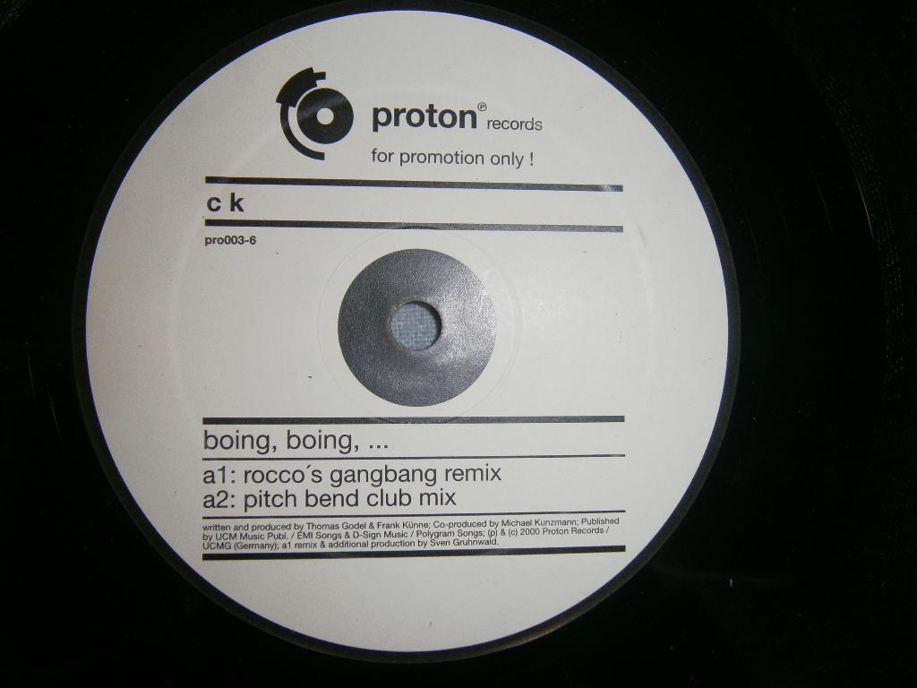 CK – Boing, Boing. 2001. Promo Techno Hard Style Hard Trance, Ophalen, Techno of Trance, 2000 - 2009, Zo goed als nieuw
