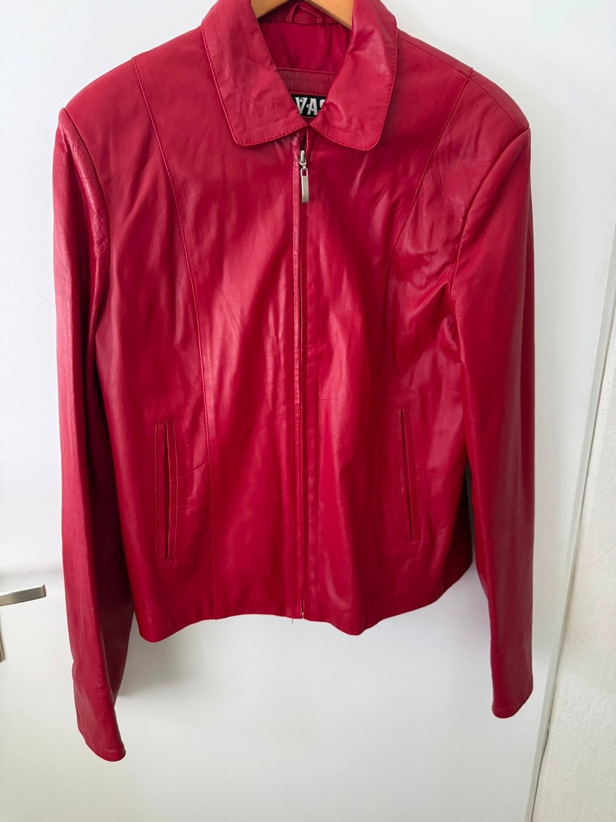 Leren dames jas maat XXL in het rood Havas, Ophalen of Verzenden, Zo goed als nieuw, Maat 46/48 (XL) of groter, Rood