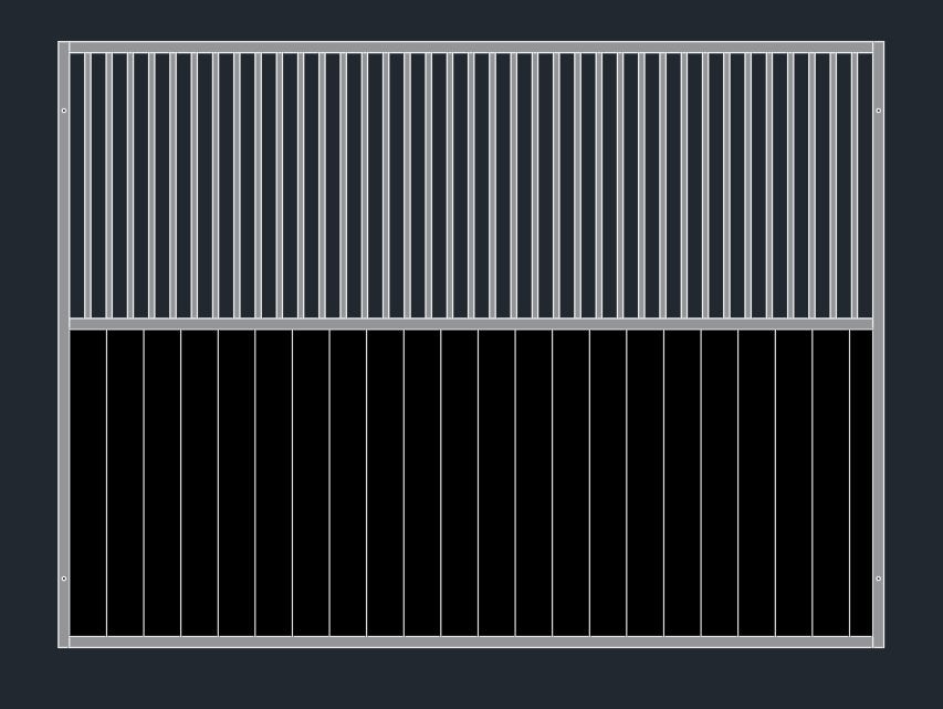 Tussenwand paardenbox - half spijl - BASIC, Opfok, 4 paarden of pony's of meer