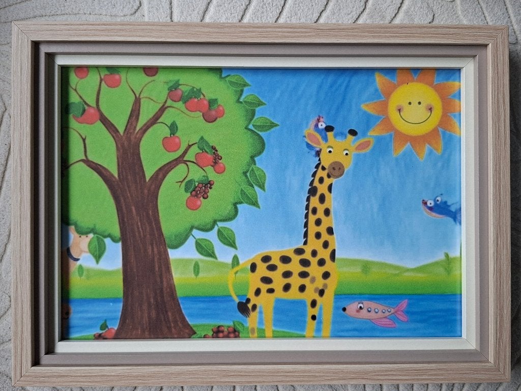 Kinderkamer fotolijst giraf & dieren, Kinderen en Baby's, Kinderkamer | Inrichting en Decoratie, Ophalen of Verzenden, Nieuw, Ingelijst