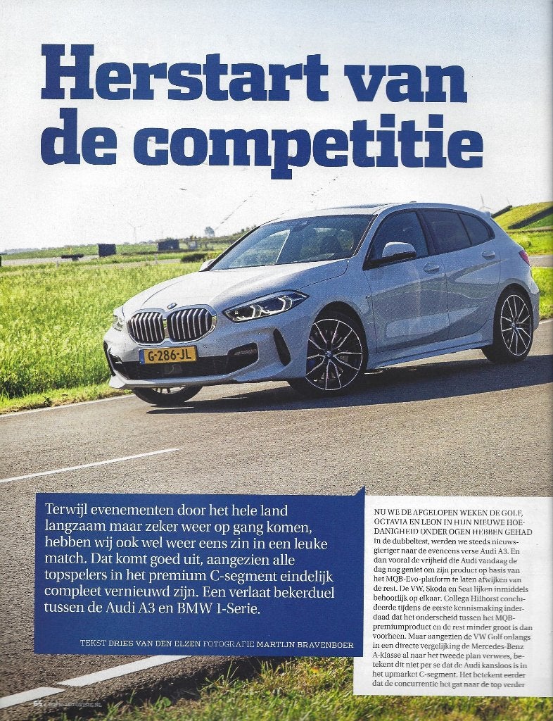 Autovisie test Audi A3 Sportback versus BMW 1 serie 2020, Ophalen of Verzenden, Gelezen, BMW