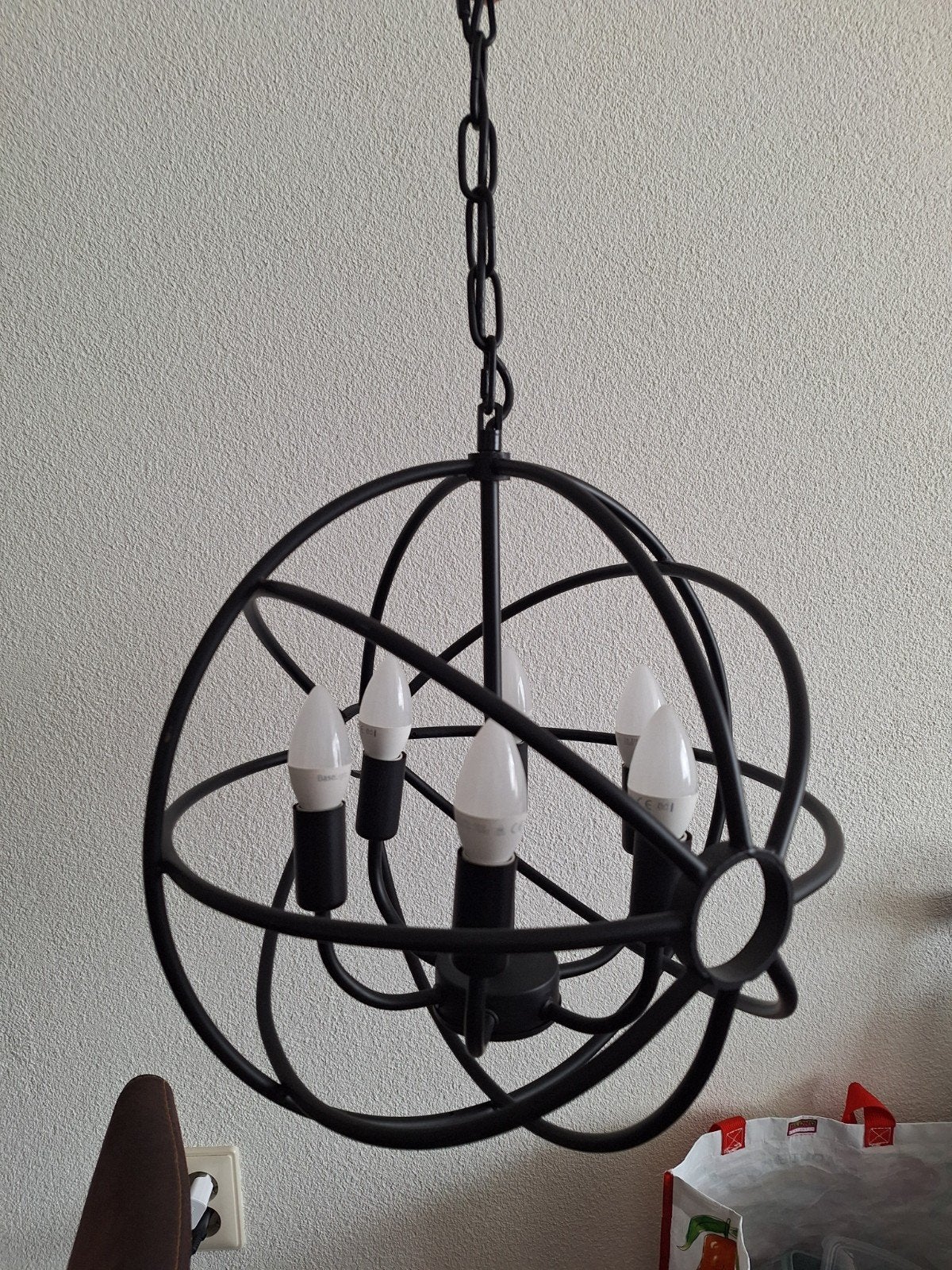 Industriële hanglamp. Hoogte 50cm. Ketting 40cm., Ophalen, Zo goed als nieuw