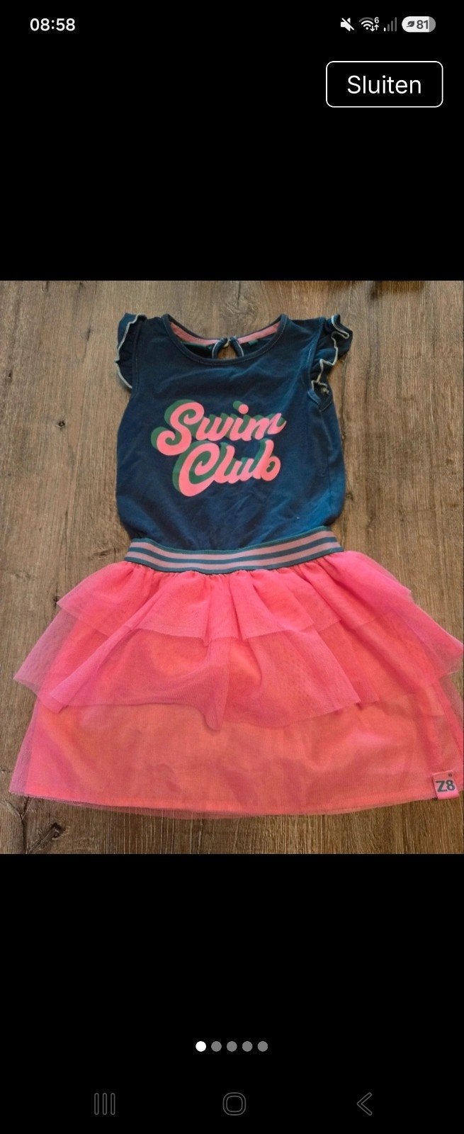 Z8 Jurk "Swim Club" maat 104/110, Gebruikt, Meisje, Z8, Ophalen of Verzenden