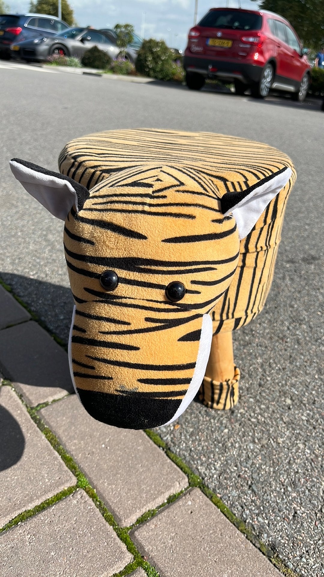 Tijger kruk, Minder dan 50 cm, Rond, Zo goed als nieuw, Stof