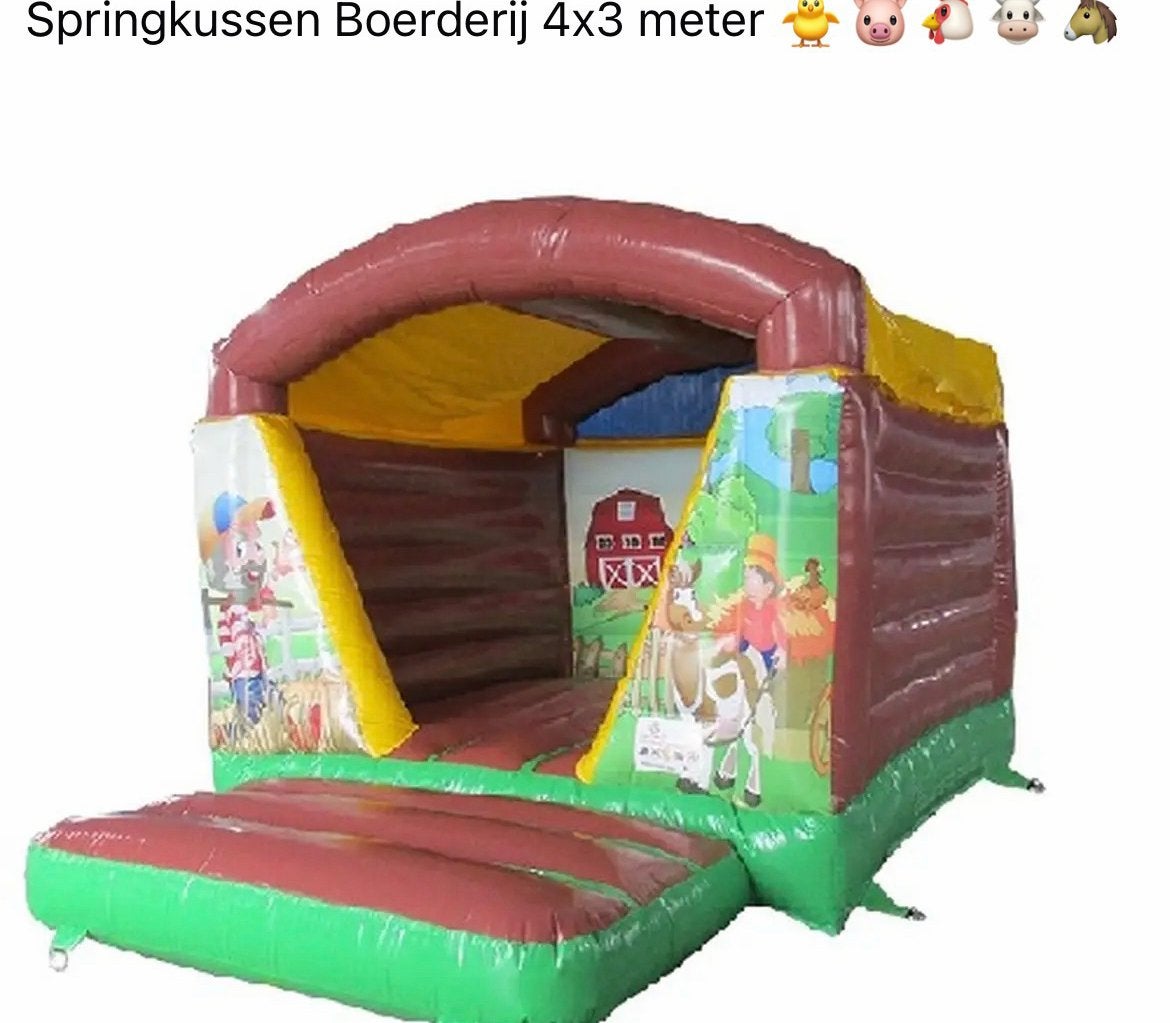 Springkussen boerderij met dakje te huur - huren, Ophalen, Zo goed als nieuw, Overige