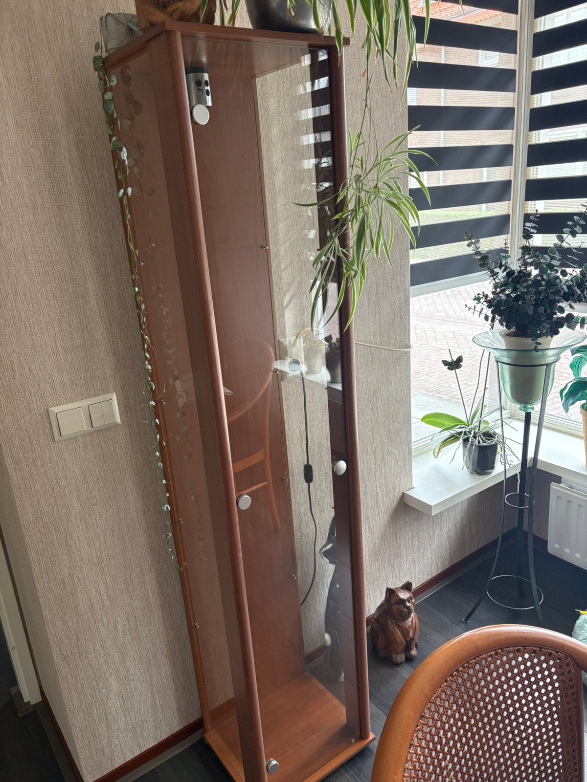 Vitrine kast, Ophalen, 50 tot 100 cm, Zo goed als nieuw, 150 tot 200 cm