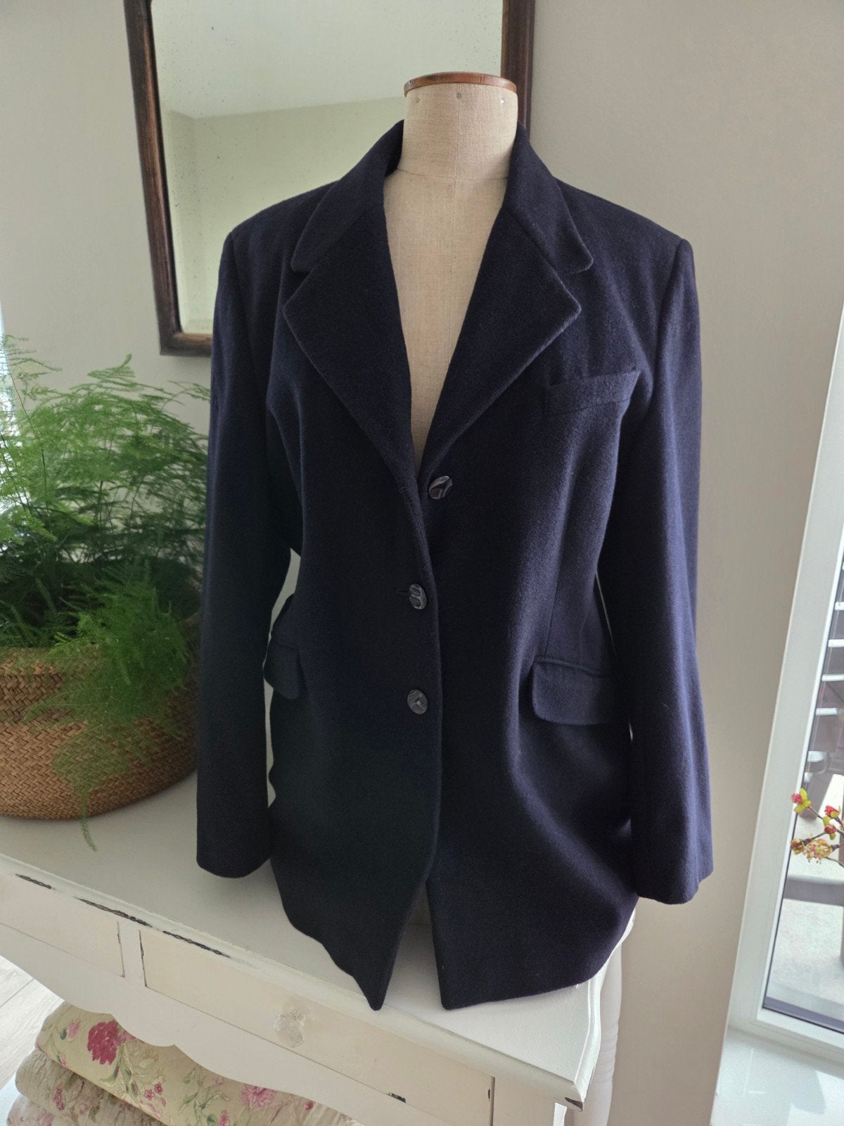 Donkerblauwe blazer wol  jasje van Didi maat 44, Blauw, Maat 42/44 (L), Ophalen of Verzenden, Jasje