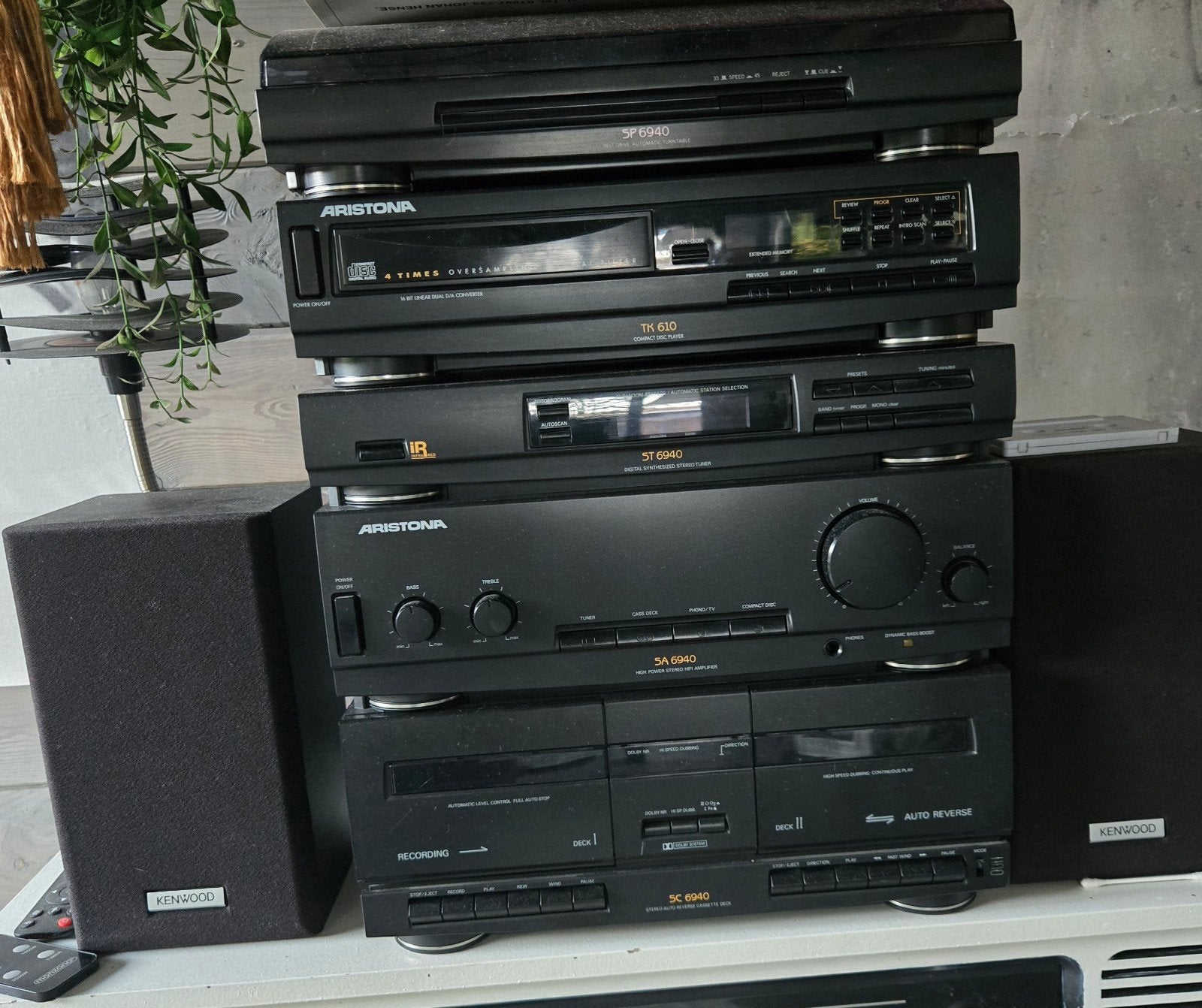 Ariston Stereo Set met Kenwood Speakers - Vintage Audio, Gebruikt, Cassettedeck, Losse componenten, Ophalen