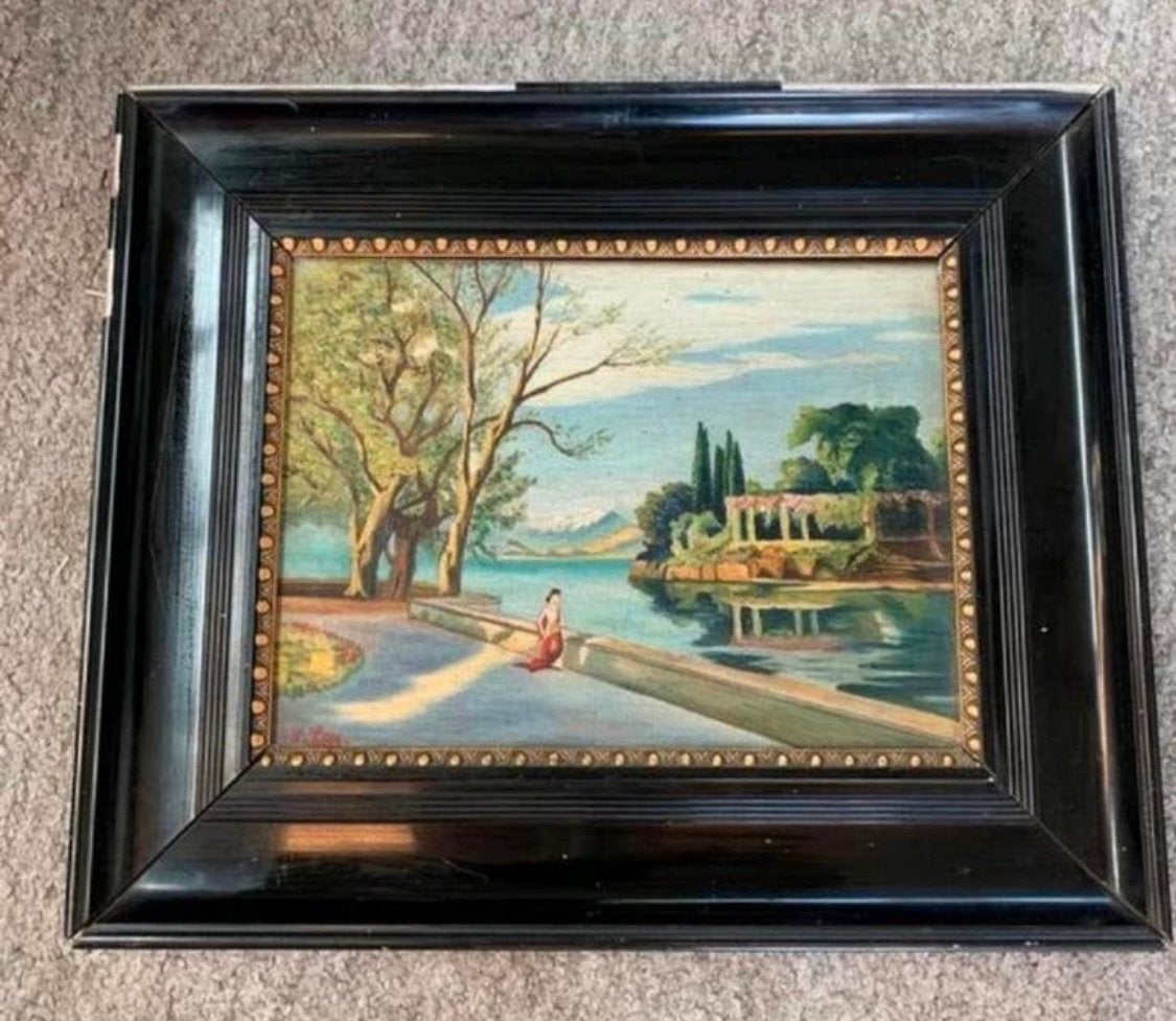 Schilderij schilder J . leen olieverf op doek 0646396866, Antiek en Kunst, Kunst | Schilderijen | Klassiek, Ophalen of Verzenden