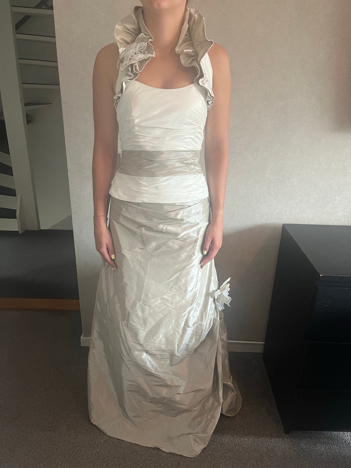 Trouwjurk met bolero - Maat 36, Ophalen of Verzenden, Zo goed als nieuw, Wit, Trouwjurk