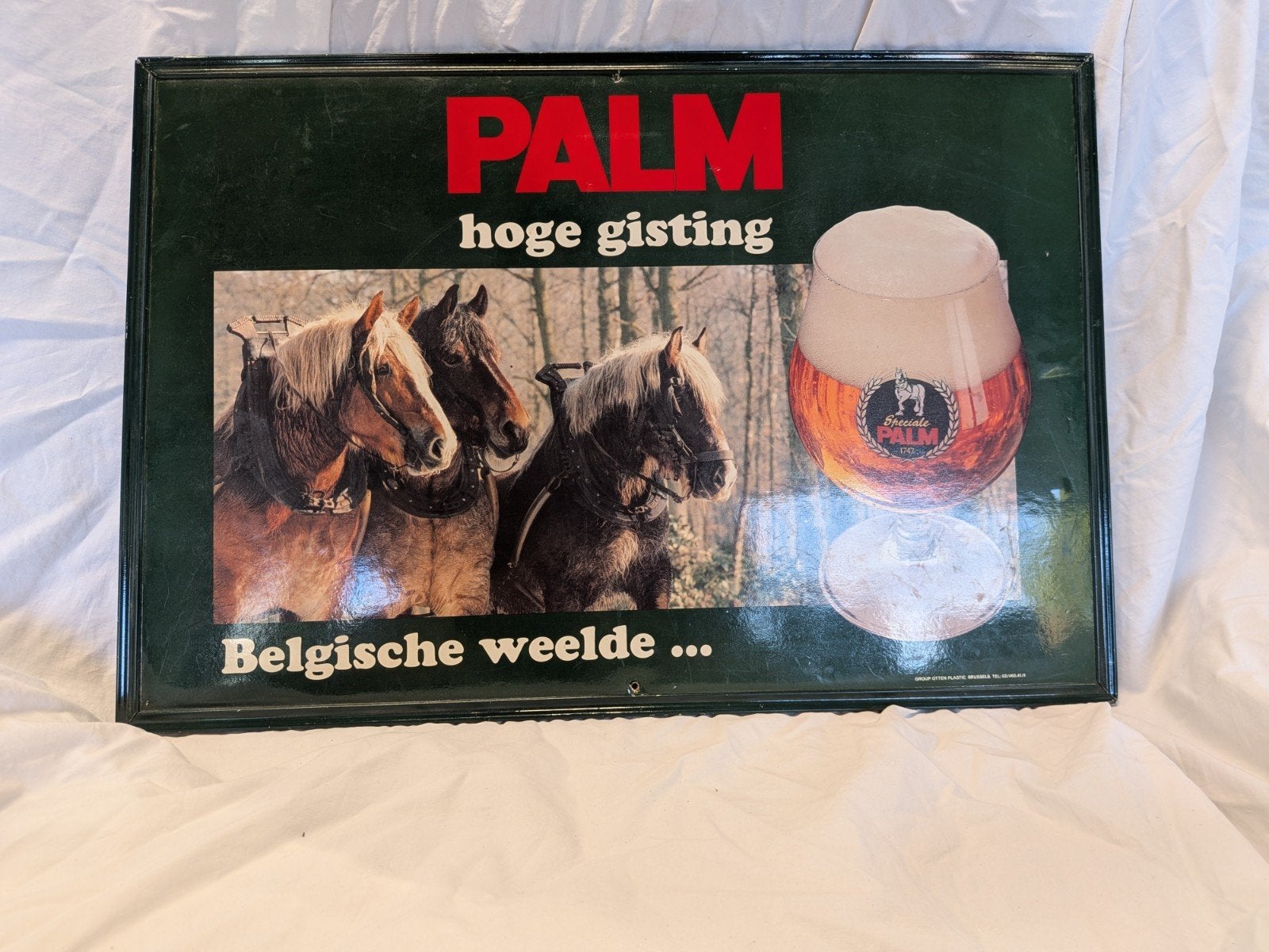 Vintage Palm Bier Reclamebord - Belgische Weelde, Verzamelen, Reclamebord, Gebruikt, Info@palm.be, Ophalen of Verzenden