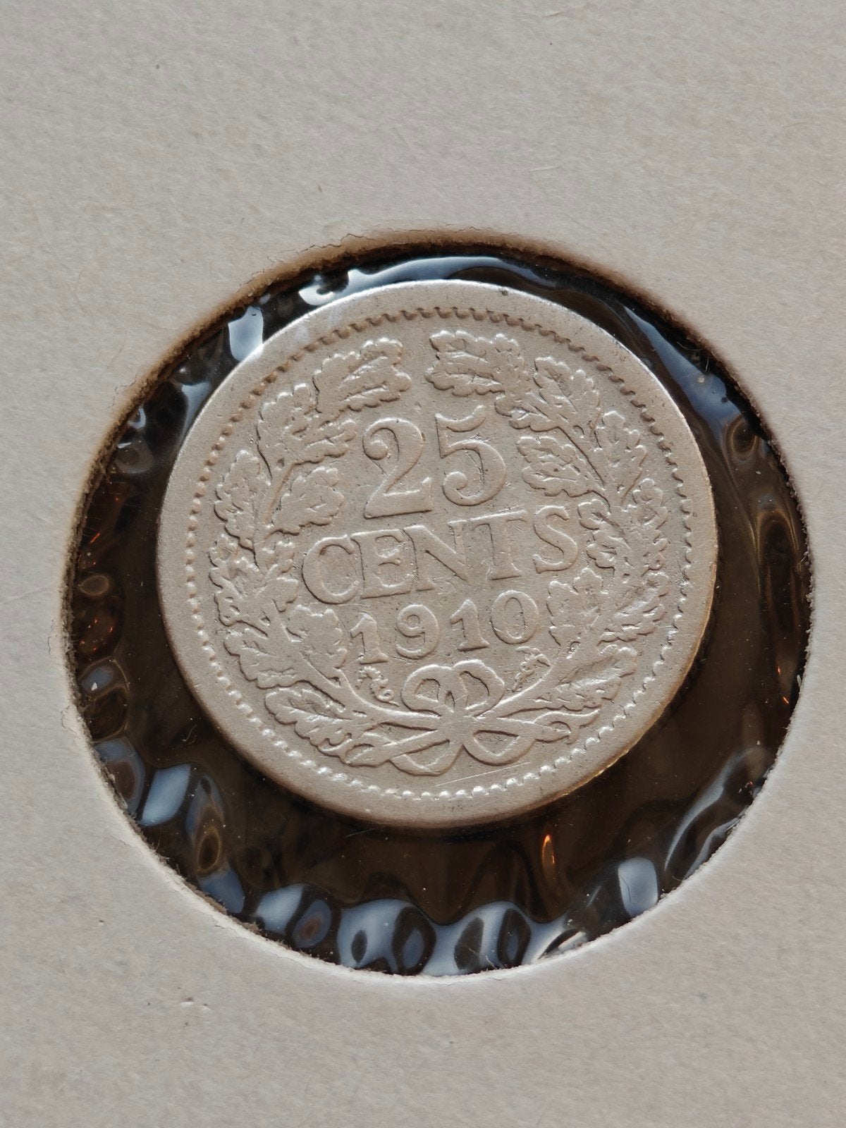 Zilveren 25 Cent 1910 Koningin Wilhelmina, Postzegels en Munten, Munten | Nederland, Losse munt, 25 cent, Koningin Wilhelmina