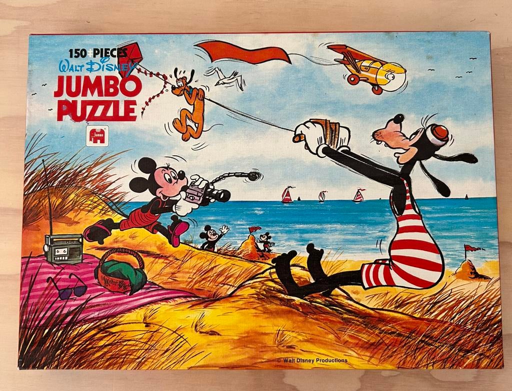 Vintage Jumbo Disney Mickey & Goofy Puzzel 150 pieces nr1323, Ophalen of Verzenden, Huis en Inrichting