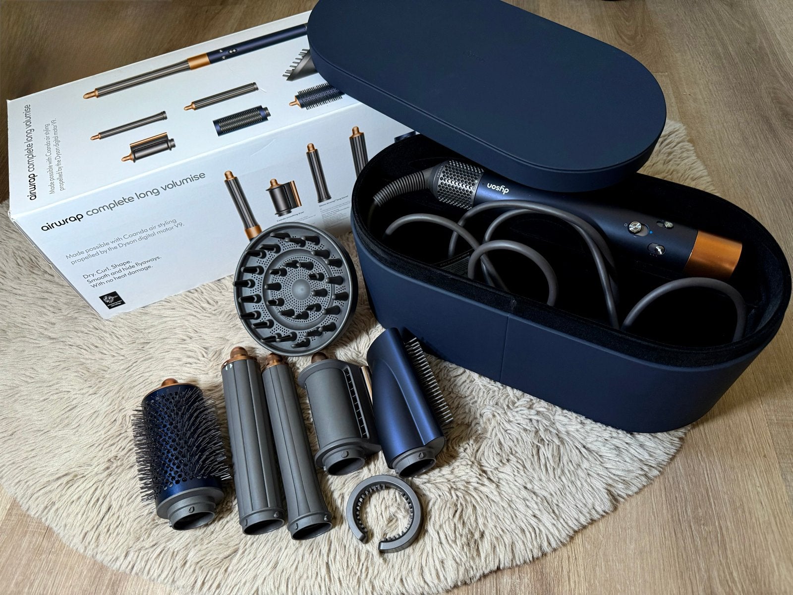 Dyson Airwrap Complete Long Multistyler - Pruisisch Blauw/Ko, Ophalen of Verzenden, Zo goed als nieuw, Haarverzorging
