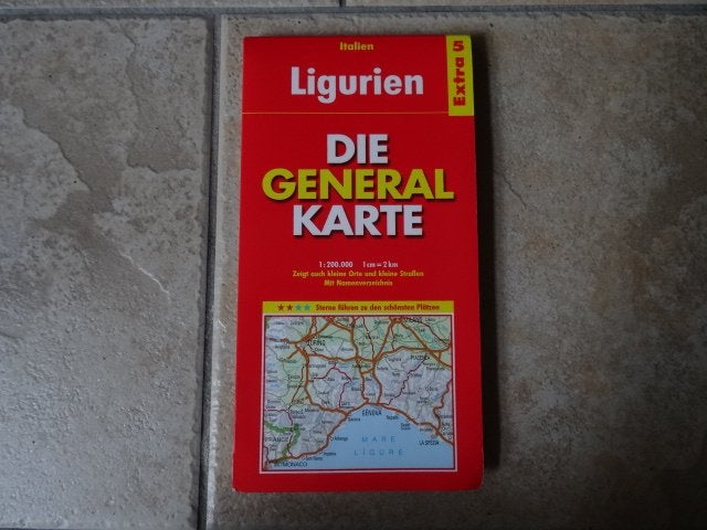 wegenkaart Ligurie, Italiaanse riviera, Genua, 2000 tot heden, Italië, Ophalen of Verzenden, Landkaart