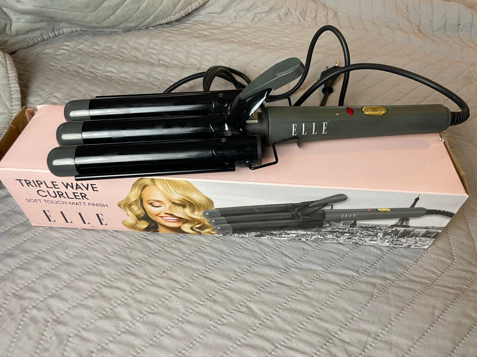 Elle Triple Wave Curler - Soft Touch Matt Finish, Ophalen of Verzenden, Zo goed als nieuw, Haarverzorging