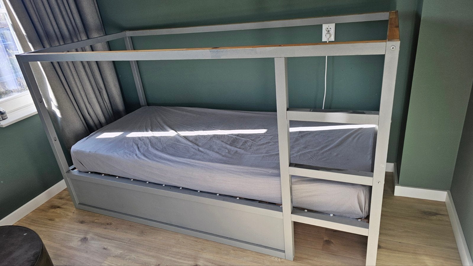 Gratis!!! Ikea Stapelbed met uitschuifbaar bed en opberglade, Ophalen, Gebruikt, 90 cm, Eenpersoons