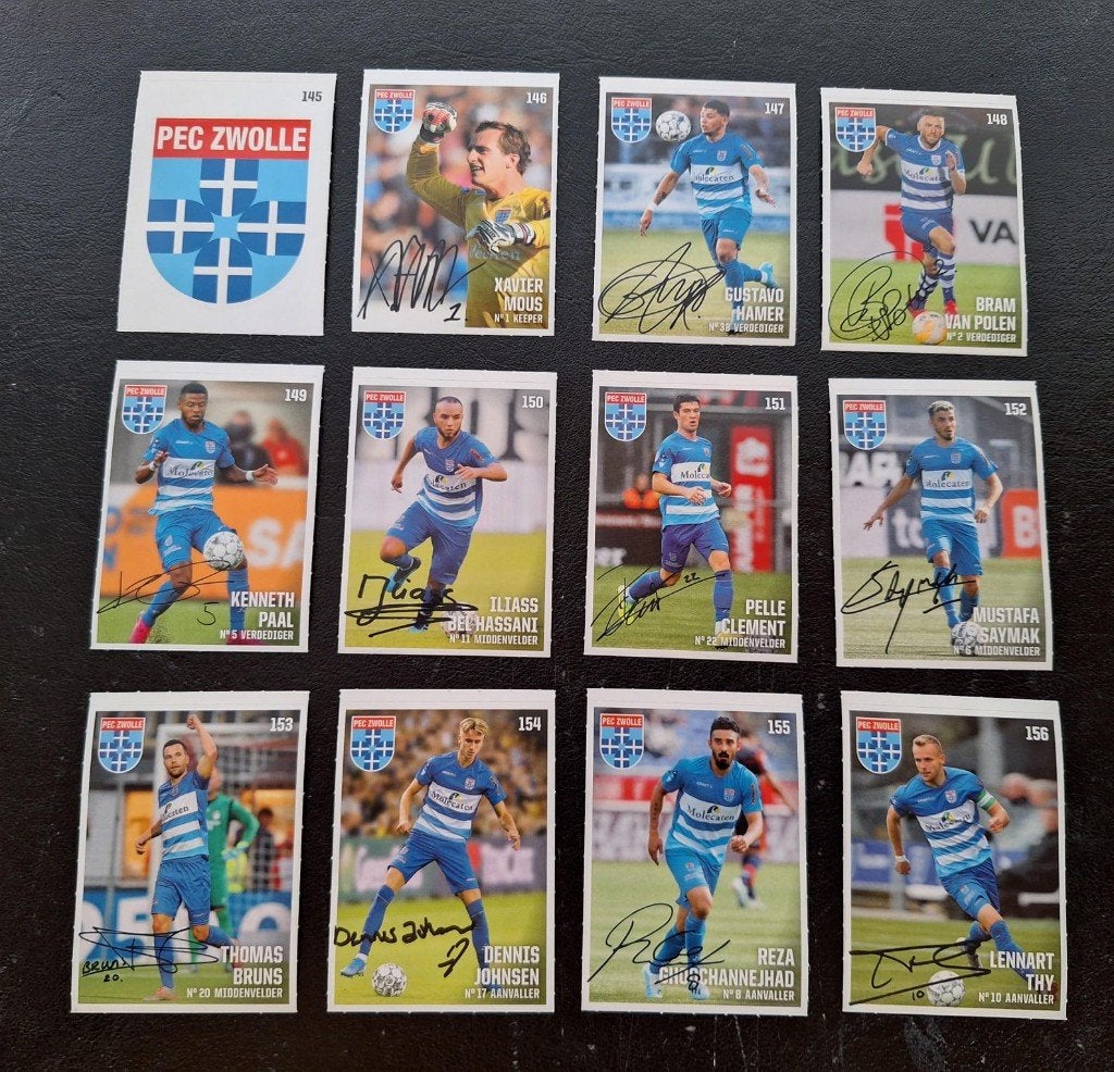 Complete set stickers PEC Zwolle 2019/20, Verzamelen, Ophalen of Verzenden, Zo goed als nieuw, Overige binnenlandse clubs, Poster, Plaatje of Sticker