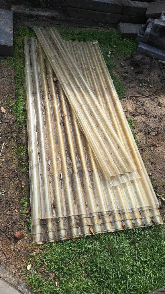Golfplaten, Doe-het-zelf en Verbouw, Dakpannen en Dakbedekking, Ophalen, Kunststof, Gebruikt, Overige kleuren