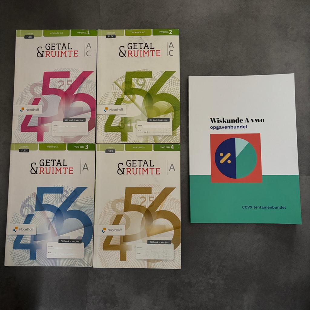 Getal & Ruimte Wiskunde A VWO + CCVX tentamenbundel, Boeken, Schoolboeken, Ophalen of Verzenden, Gelezen, VWO, Wiskunde A