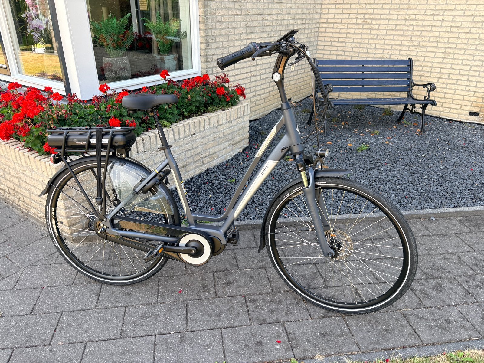 Amslod elektrische fiets nieuwstaat weinig km top 600w accu, Ophalen, Zo goed als nieuw, Minder dan 10 versnellingen, Overige merken