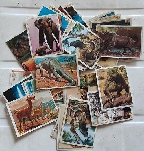 42 Panini stickers Prehistorische dieren, Ophalen of Verzenden, Zo goed als nieuw