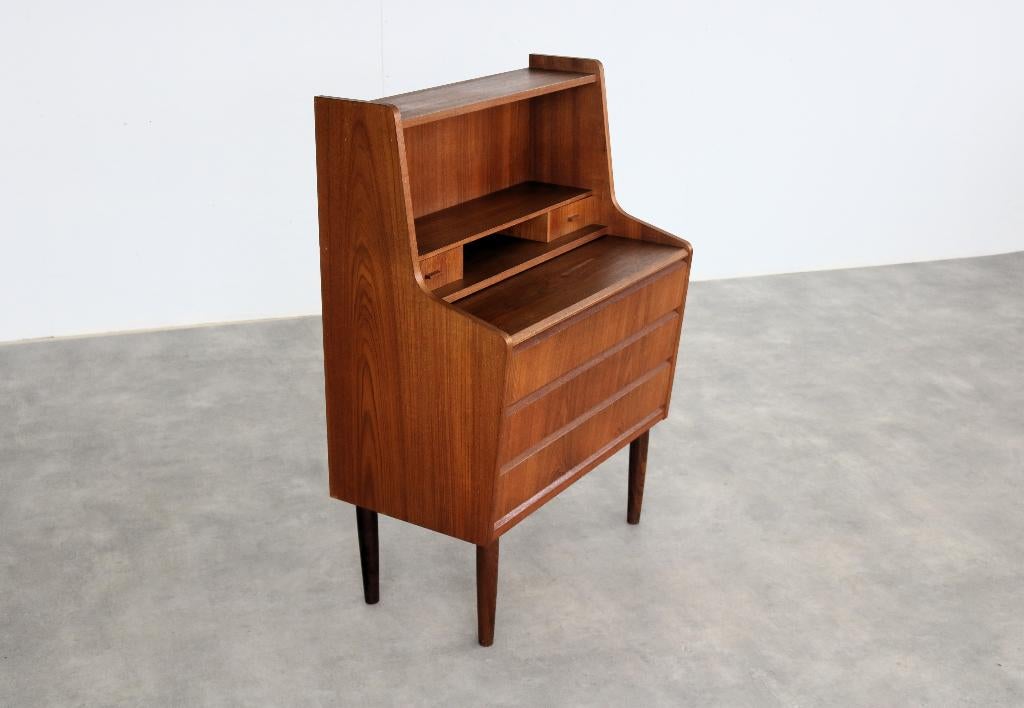 vintage secretaire | teak | jaren 60 | Deens, Gebruikt, ., Ophalen of Verzenden, .