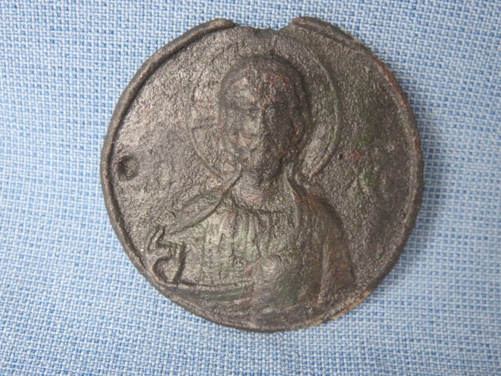 Middeleeuwen – applique van Christus - 7e - 10e eeuw, Ophalen of Verzenden, Brons