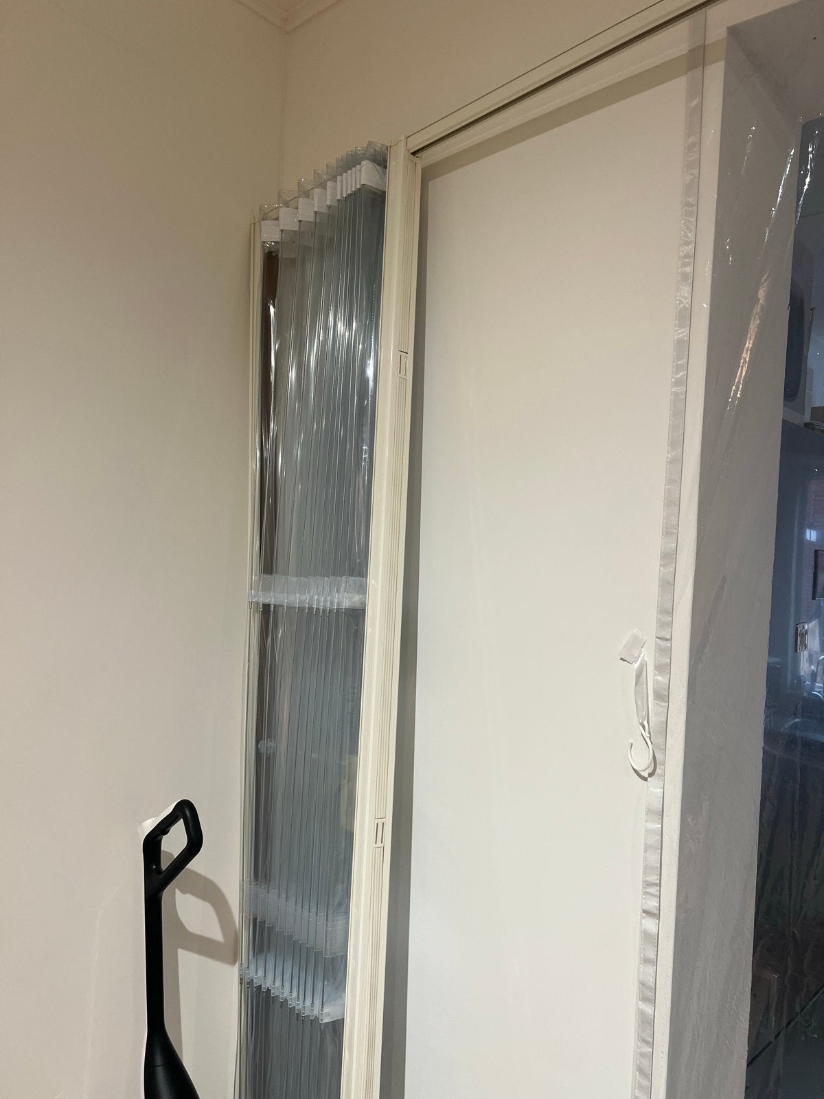 [new]plastic transparent vouwdeur, Ophalen, Binnendeur, Zo goed als nieuw, 200 tot 215 cm
