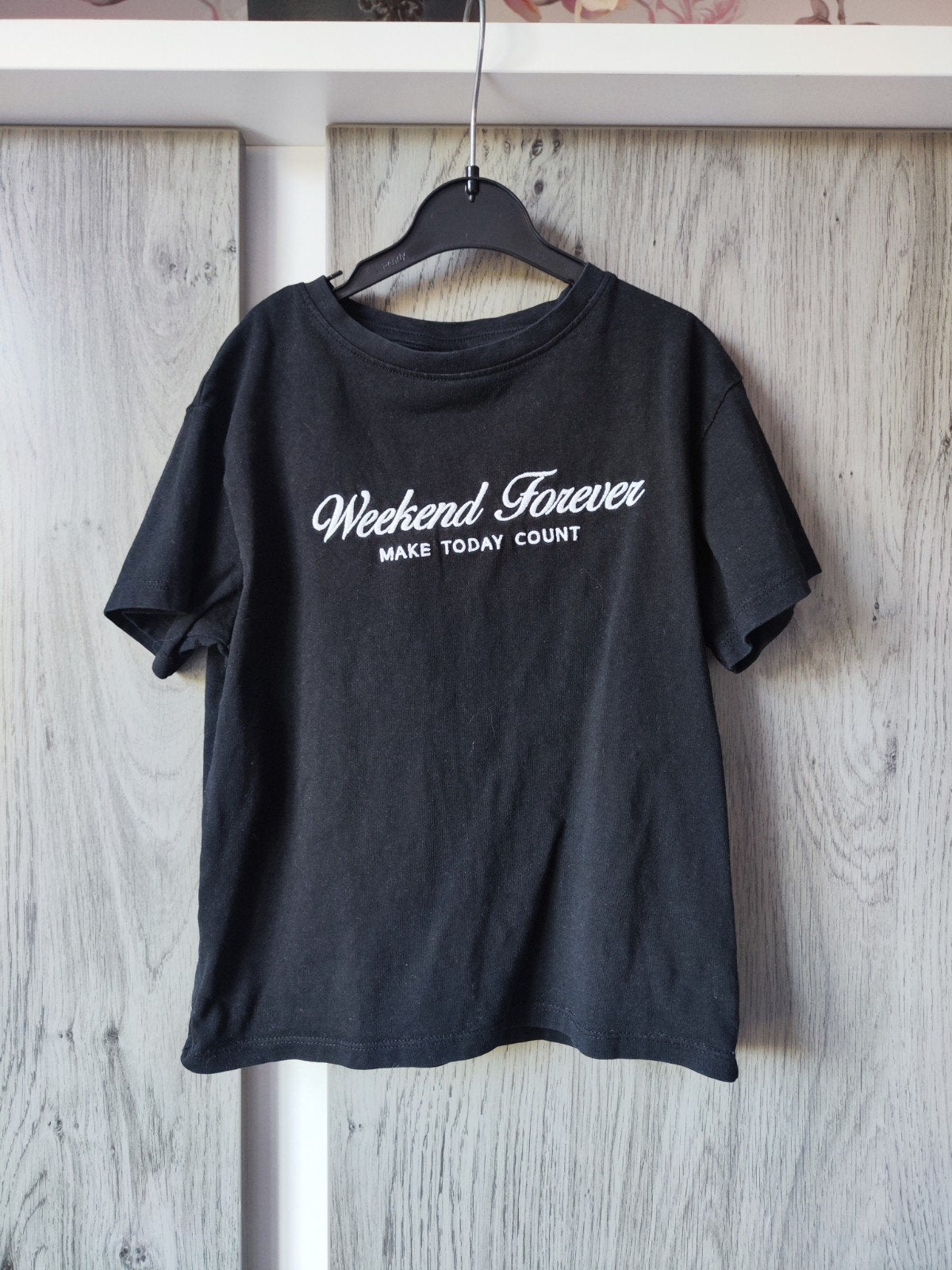 Zara T-shirt 'Weekend Forever' maat 130 (8-9 jaar), Meisje, Ophalen of Verzenden, Zo goed als nieuw, Zara