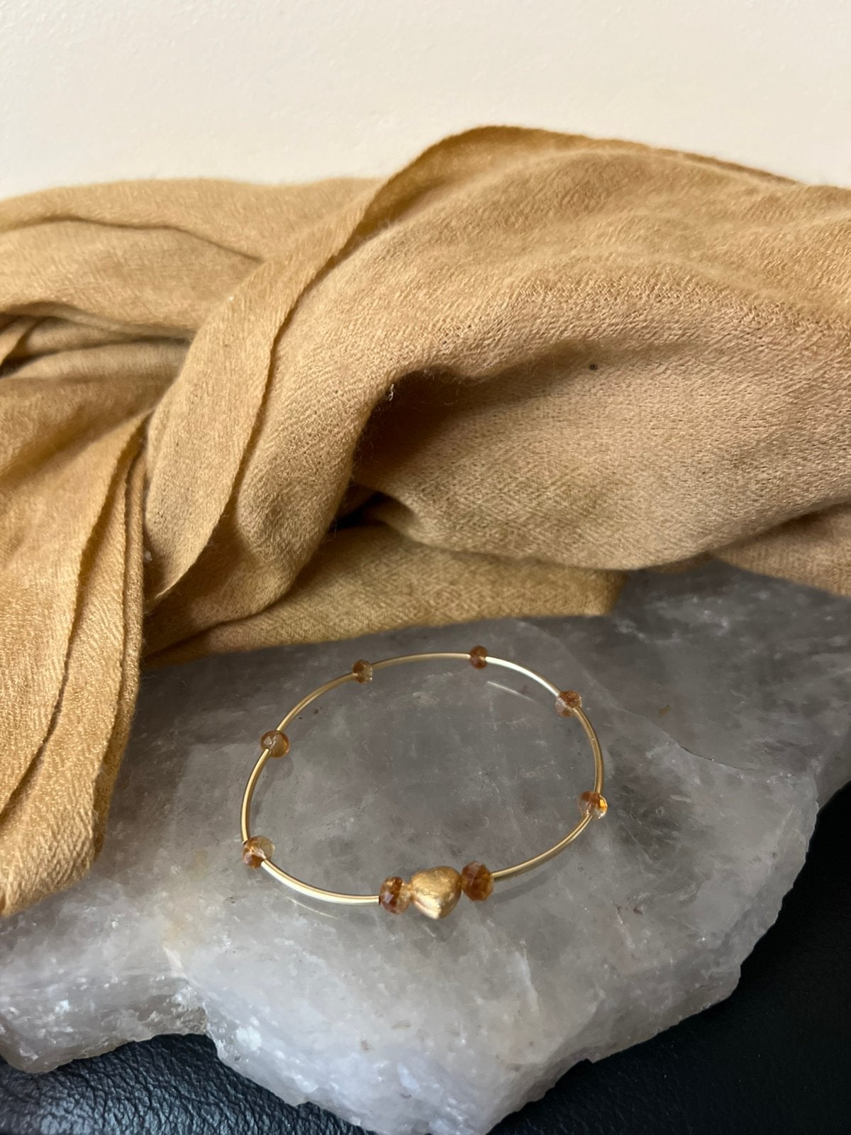Citrien Madeira zilver geluk vreugde welvaart uniek magie, Met bedels of kralen, Geel, Magnolia11, Nieuw